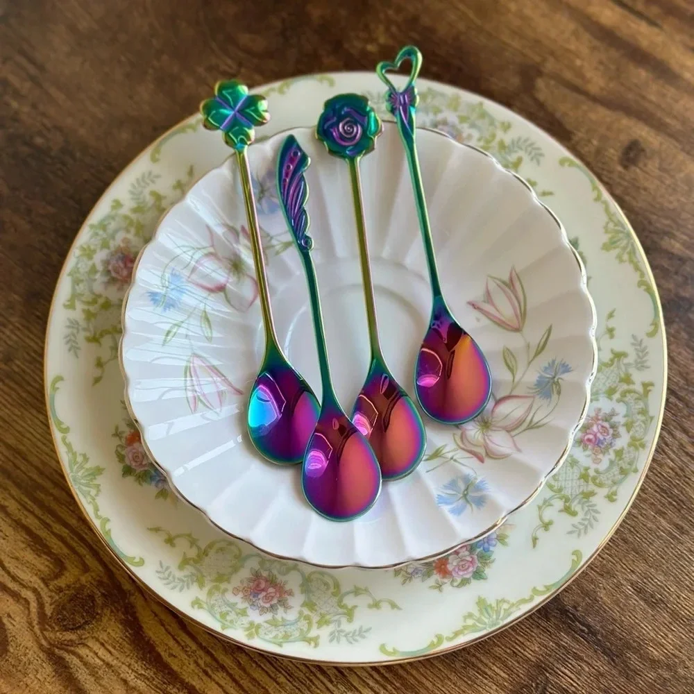 Rainbow Demitasse Spoons - Coffee/Dessert Spoon Set